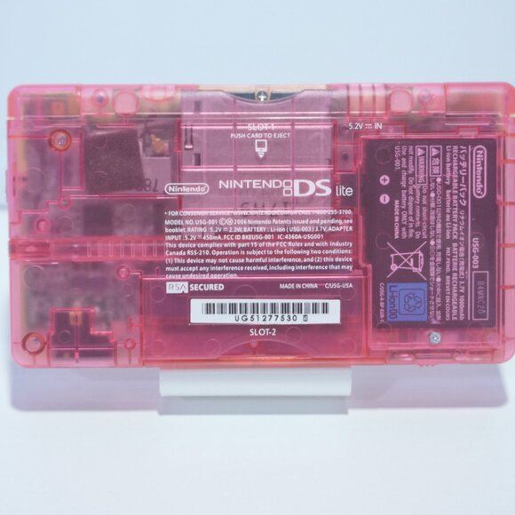 Nintendo DS Lite Transparent Clear Pink & Yellow Lemonade Handheld Game System - Picture 5 of 9